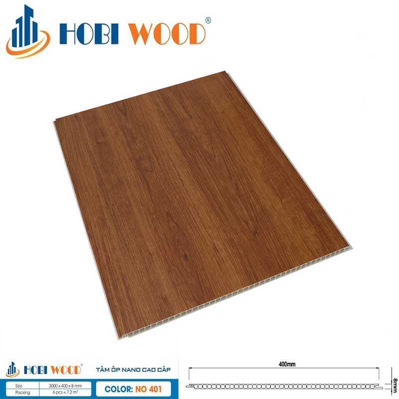 Tấm Ốp Nano Hobi Wood Mã 400 Thường