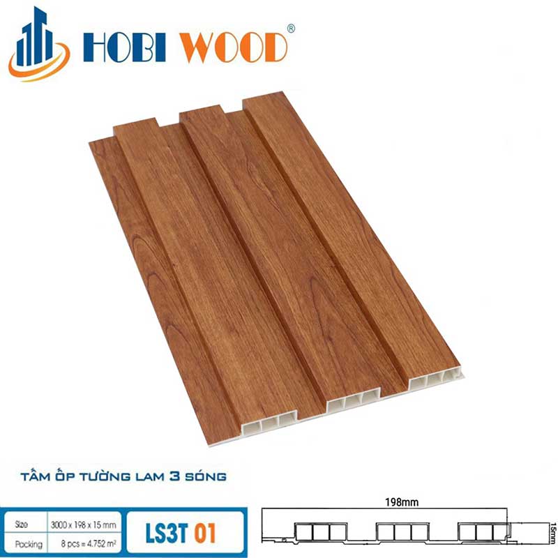 Tấm Ốp Lam 3 Sóng Thấp Hobi Wood Tấm Ốp Lam 3 Sóng Thấp Hobi Wood