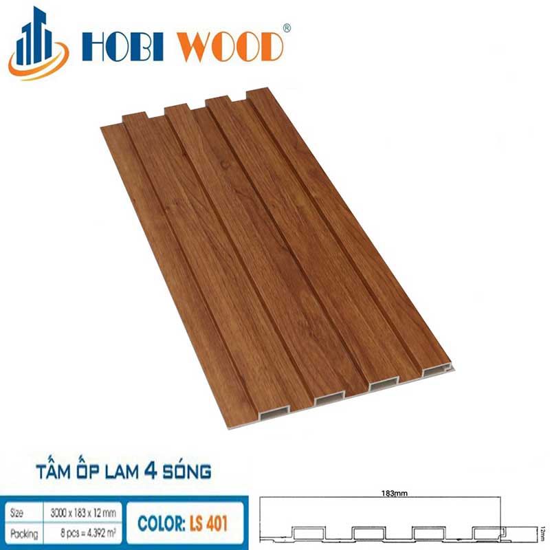 Tấm Ốp Lam 4 Sóng Thấp Hobi Wood