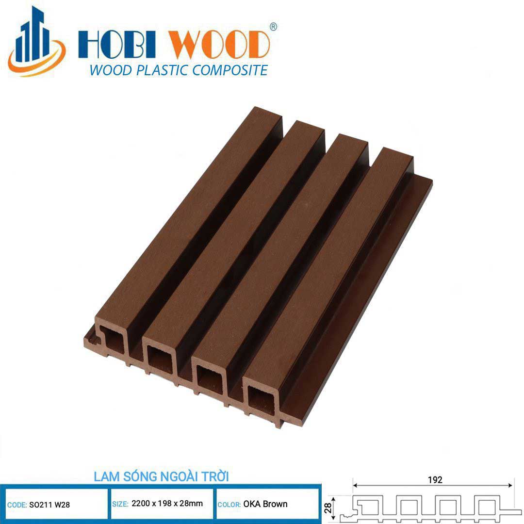 Tấm Ốp Tường 4 Sọc Lớn Hobi Wood SO 211W28