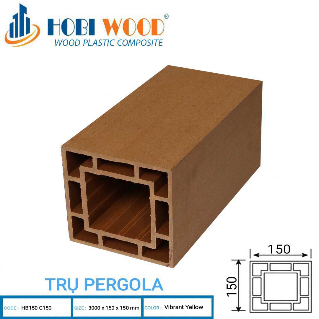 Sàn Nhựa Ngoài Trời Hệ Cột Gỗ Nhựa Hobi Wood HB 150C150