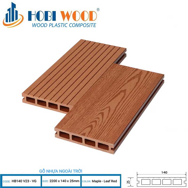 Sàn Gỗ Nhựa Ngoài Trời Hobi Wood HB140V23 - VG