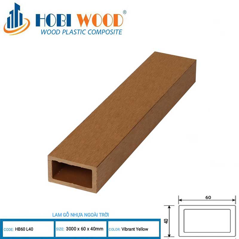 Sàn Nhựa Ngoài Trời Hệ Lam Gỗ Nhựa Hobi Wood HB 60L40