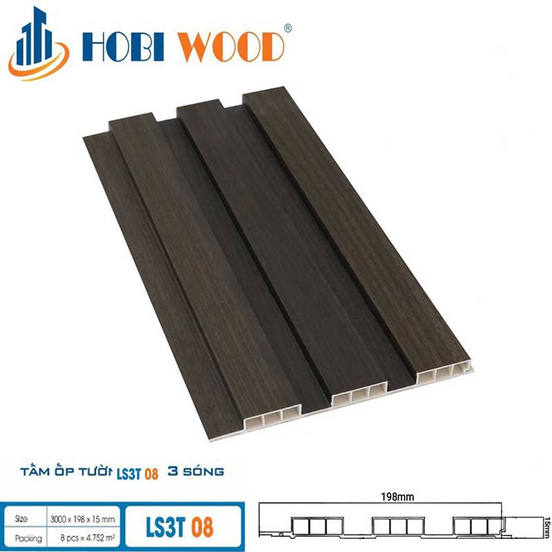 Tấm Ốp Lam 3 Sóng Thấp Hobi Wood