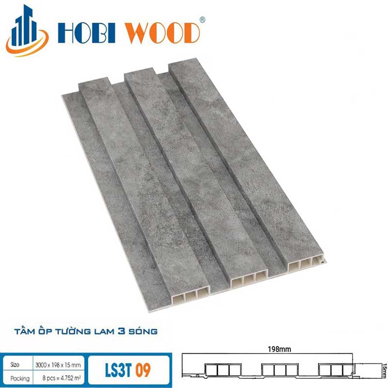 Tấm Ốp Lam 3 Sóng Thấp Hobi Wood