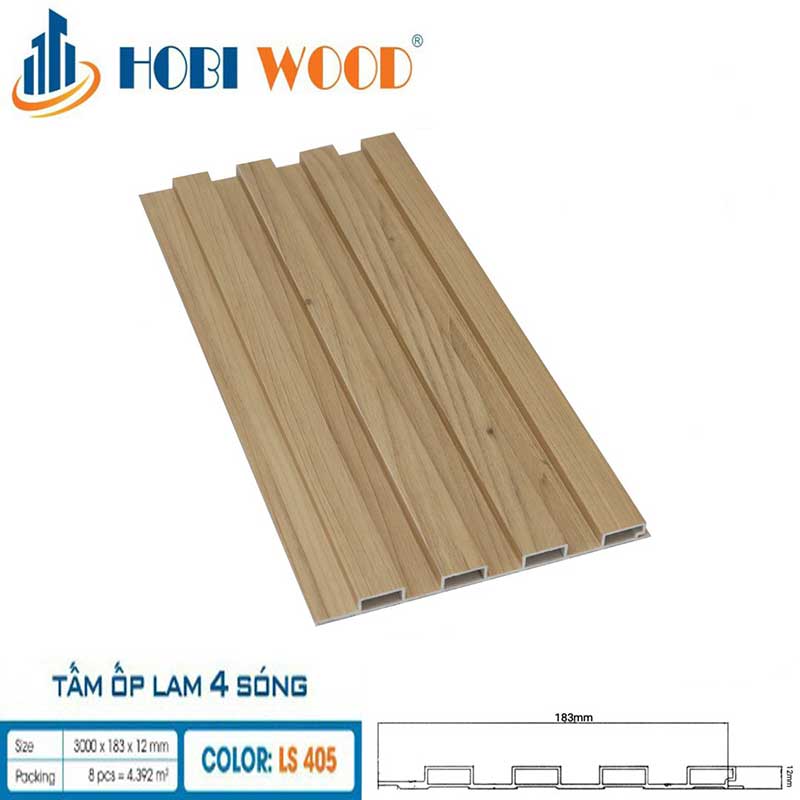 Tấm Ốp Lam 4 Sóng Thấp Hobi Wood